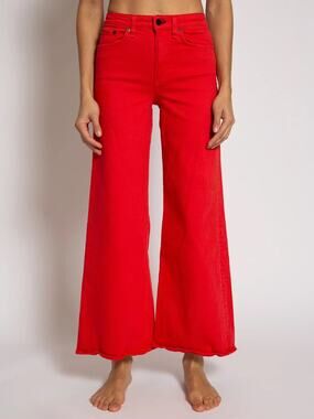 ASKK NY High Rise Wide Leg Jeans in Blazin Red Size 31